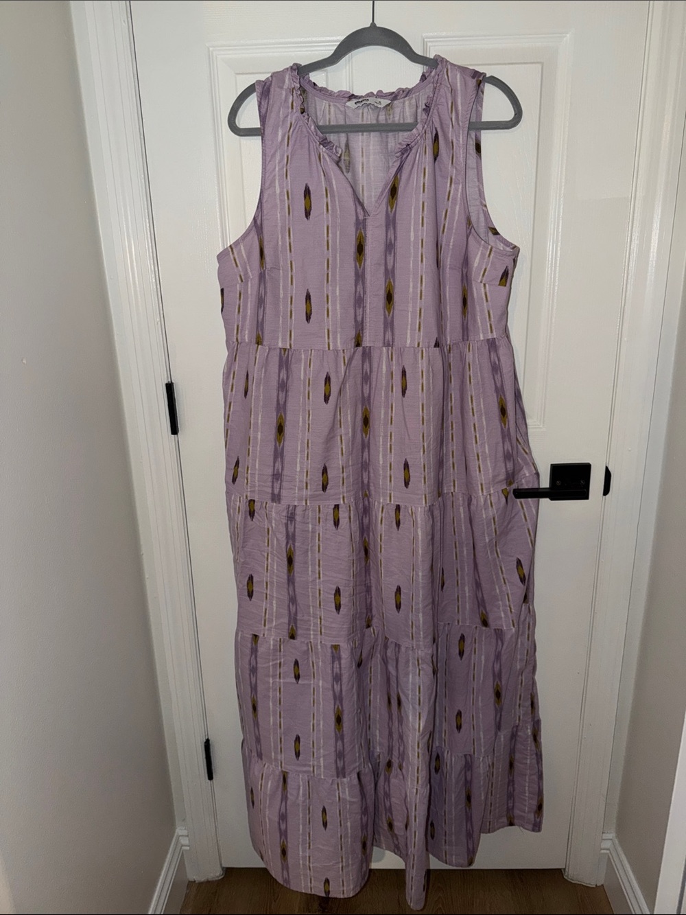 Sonoma Lavender Sleeveless Tiered Maxi Dress with Gold Accent